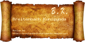 Breitenbach Kunigunda névjegykártya